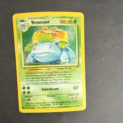 Pokemon TCG Venusaur Base Set 15/102 Holo Rare Card 100 HP Solarbeam 1999-2000 - Image 2