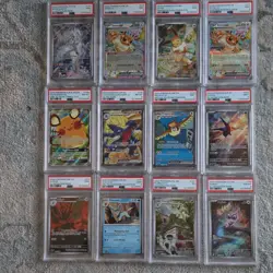 Pokemon TCG Graded Card Lot 12 Ultra Rare Illustration Reshiram Eevee Dedenne - Image 1