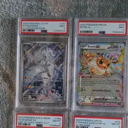 Pokemon TCG Graded Card Lot 12 Ultra Rare Illustration Reshiram Eevee Dedenne - Image 2