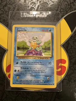 Squirtle 63/102 Base Set Rare Vintage WOTC 1999 Pokemon Card LP - Image 1