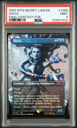 2025 MTG SECRET LAIR DROP FINAL FANTASY-FOIL #7005 SHIVA PSA 9 - Image 1