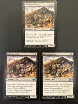3x Relentless Rats #108 NM UP Magic 2010 M10 Magic MTG - Image 1