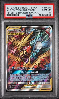 2019 POKEMON SM BLACK STAR PROMO FULL ART/MOLTRES & ZAPDOS & ARTICUNO GX PSA 10 - Image 1