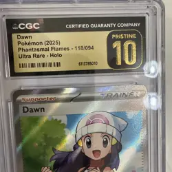 2025 Pokemon TCG DAWN Phantasmal Flames Ultra Rare Holo CGC Gold Pristine 10 - Image 3
