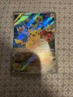 Pokemon Pikachu 027 Promo Paldea Evolved ETB Black Star Promo DMG - Image 1