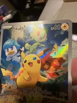 Pokemon Pikachu 027 Promo Paldea Evolved ETB Black Star Promo DMG - Image 5