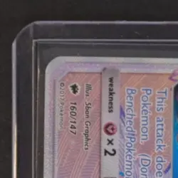 2017 POKEMON SUN & MOON BURNING SHADOWS #160/147 NOIVERN GX SECRET RARE - Image 3