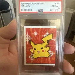 1999 Merlin Pokemon Pikachu #165 PSA 8 - Image 1