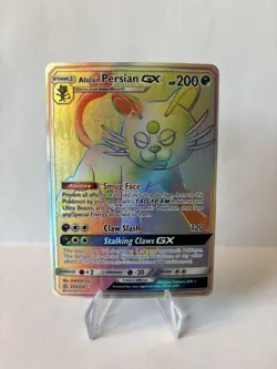 Alolan Persian GX 257/236 Rainbow Secret Rare Pokemon TCG Cosmic Eclipse - Image 1