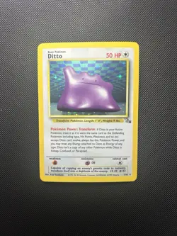 Ditto Holo Rare Fossil 3/62 Pokemon Card - WOTC 1999 - Image 1
