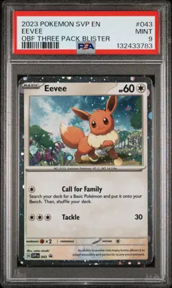 2023 Pokemon Promo #043 Eevee Three Pack Blisters PSA 9 GEM MINT Cosmos - Image 1