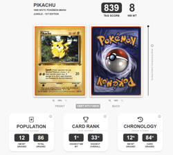 Pokemon TCG Pikachu Jungle 60/64 1st Edition - Base Set - TAG NM MT Graded 839 - Image 3