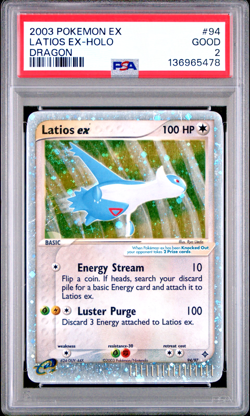 SWIRL PSA 2 2003 Pokemon EX Dragon Latios EX Holo Foil Rare 94/97 - Image 1