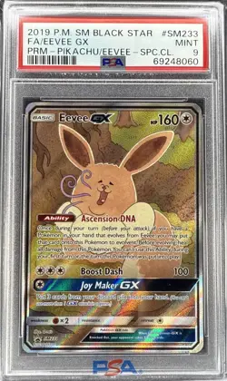 2019 POKEMON SM BLACK STAR PROMO EEVEE GX #SM233 PSA 9 MINT - Image 1