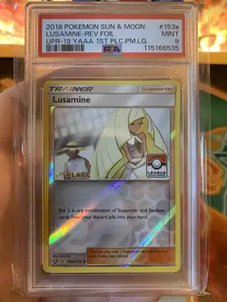 2018 Sun & Moon Ultra Prism Lusamine 153a/156 Pokemon League 1st Place - PSA 9 - Image 2