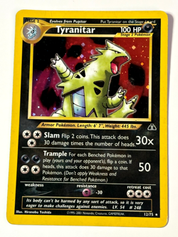 Tyranitar 12/75 Neo Discovery - First Edition Holo Rare DAMAGED Pokemon Card - Image 1