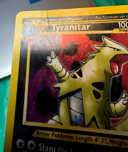 Tyranitar 12/75 Neo Discovery - First Edition Holo Rare DAMAGED Pokemon Card - Image 3
