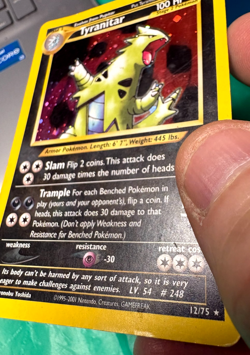 Tyranitar 12/75 Neo Discovery - First Edition Holo Rare DAMAGED Pokemon Card - Image 4