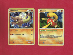 HITMONLEE & SHUCKLE #HGSS 25 & 15--BLACK STAR PROMO HOLO POKEMON CARDS - Image 1