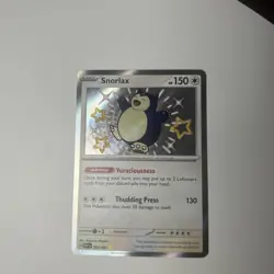 Pokemon Card Snorlax 202/091 Shiny Holo Rare Paldean Fates Near Mint - Image 1