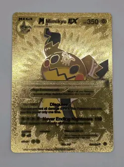 Pokemon Mega Mimikyu EX 350hp Gold Foil Fan Art Collector Card TCG - Image 1