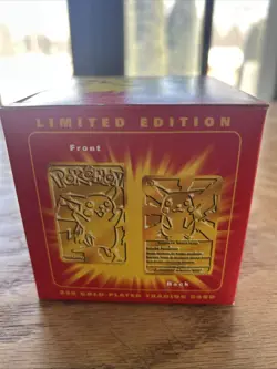 23K Gold Plated PIKACHU Trading Card 1999 Burger King Pokemon Sealed Ball - Image 5