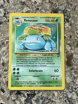 Pokemon TCG Venusaur Holo Rare Card 18/130 Base Set 2 LP - Image 1
