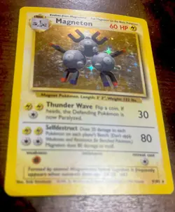 1999 Pokemon Game Magneton Rare Holo 9/102 Look at Card, It’s in Great Shape! - Image 2