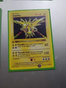 Pokemon TCG Zapdos 16/102 1st Edition Shadowless Holo Base Set Trading Card - Image 1