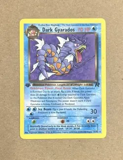 2000 Pokemon Team Rocket 1st Edition Dark Gyarados Card 25/82 - Image 1