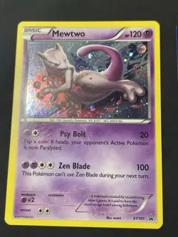 Mewtwo XY101 2015 XY Black Star Promo Pokemon Card Cosmos Holo Exclusive LP - Image 1