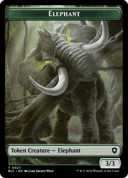 Elephant // Squid Double-Sided Token NM BLC Bloomburrow MTG Magic - Image 1