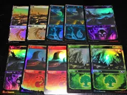 FOIL Lands lot M21 Showcase Core Set 2021 Japanese x10 mtg SP,MP C - Image 1