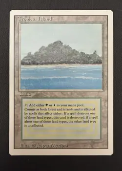 Magic The Gathering Tropical Island Revised Edition Dual Land LP - Image 1