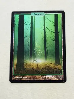 MTG FOIL Forest Unhinged MP Magic the Gathering - Image 1