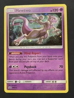 Pokemon TCG Mewtwo SM214 Sun & Moon Black Star Promo Cosmos Holo NM - Image 1