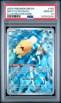 2025 POKEMON DRI EN-DESTINED RIVALS ILLUSTRATION RARE MISTY'S PSYDUCK PSA 10 - Image 1