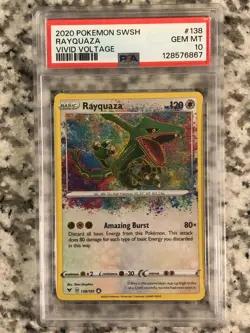 2020 Pokemon Vivid Voltage Rayquaza Amazing Rare 138 PSA 10 Gem Mint - Image 1