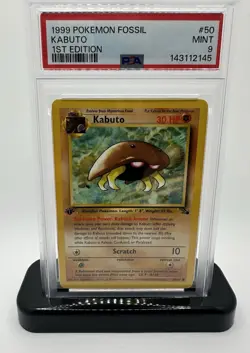 Pokemon Kabuto Fossil 50/62 PSA 9 1st Edition Regular Common English Card - Image 1