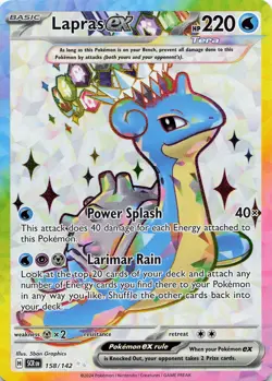 POKEMON Lapras ex #158/142 Holofoil SV07: Stellar Crown NM - Image 3