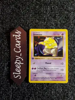 Drowzee 1st Edition Shadowless 49/102 Pokemon Card Near Mint 1999 WOTC - Image 1