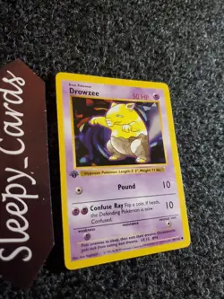 Drowzee 1st Edition Shadowless 49/102 Pokemon Card Near Mint 1999 WOTC - Image 3