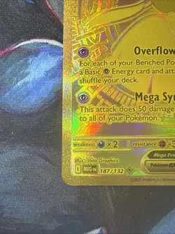 Pokemon TCG - Mega Gardevoir EX Gold 187/132 Me01: Mega Evolution Holo - Image 4