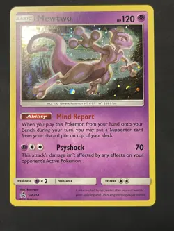 Pokemon TCG Mewtwo SM214 Sun & Moon Black Star Promo Cosmos Holo LP - Image 1
