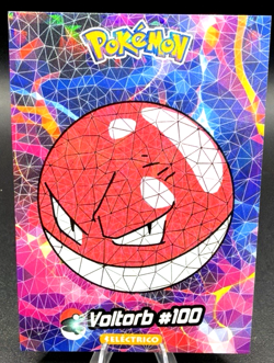 2025 POKEMON STAINED GLASS Crystal Card #100 VOLTORB Kanto Peru Foil - Image 1