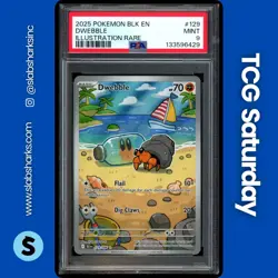 2025 POKEMON BLACK BOLT #129/086 DWEBBLE ILLUSTRATION RARE PSA 9 - Image 1