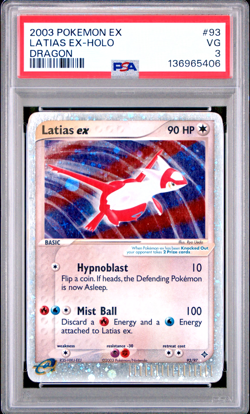 HUGE SWIRL PSA 3 2003 Pokemon EX Dragon Latias EX Holo Foil Rare 93/97 - Image 1