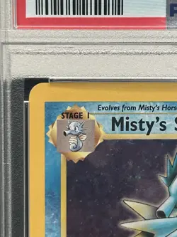 Pokemon Gym Heroes Misty's Seadra 9/132 Prerelease Stamped Holo Promo PSA 8 2000 - Image 2