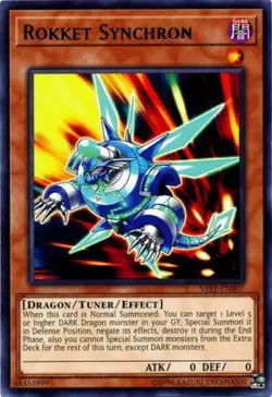 Yugioh! LP Rokket Synchron - SAST-EN007 - Rare - Unlimited Edition Lightly Playe - Image 1
