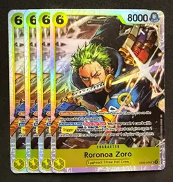 One Piece TCG - Roronoa Zoro ST29-014 SR Foil Playset (x4) - Egghead ENG NM - Image 1